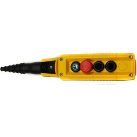 SPRINGER CONTROLS CO T.E.R., F70AY12000200001 MIKE Pendant, 4 Button, Yellow, 2-Speed Buttons F70AY12000200001